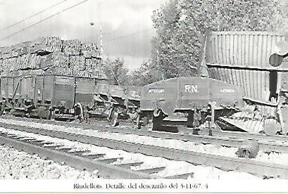 POSTAL 55276: Descarrilamiento de Riudellots. 3 de noviembre de 1967