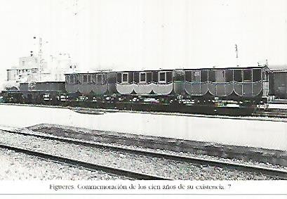 POSTAL 55285: Tren del centenario. Figueres 1977