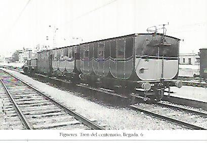 POSTAL 55289: Llegada del tren del Centenario a la estacion de Figueres.. 1977