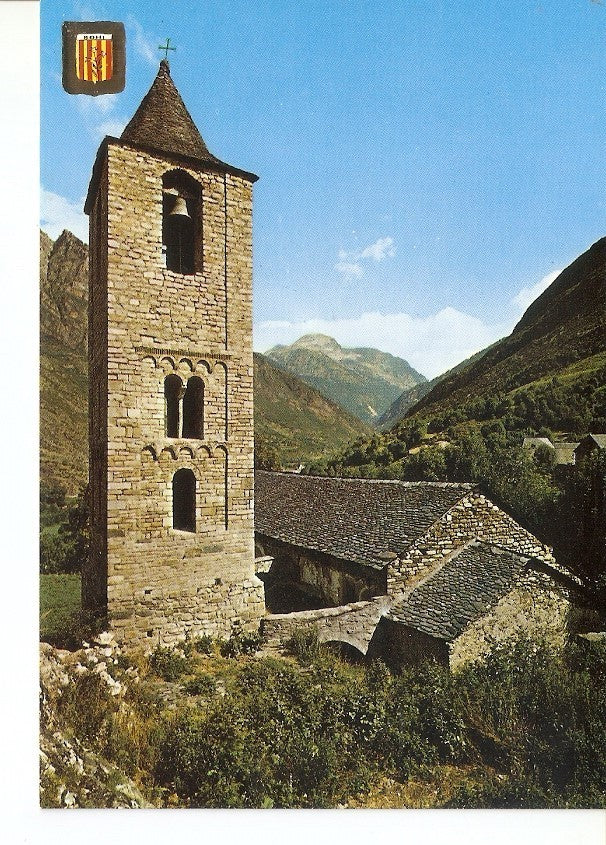 Postal 030766 : Pirineu Catala (Lleida). Vall de Bohi. Iglesia romanica de San Juan de Bohi