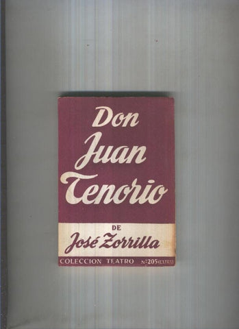 Teatro numero 205: Don Juan Tenorio (trozo roto en cubierta trasera)