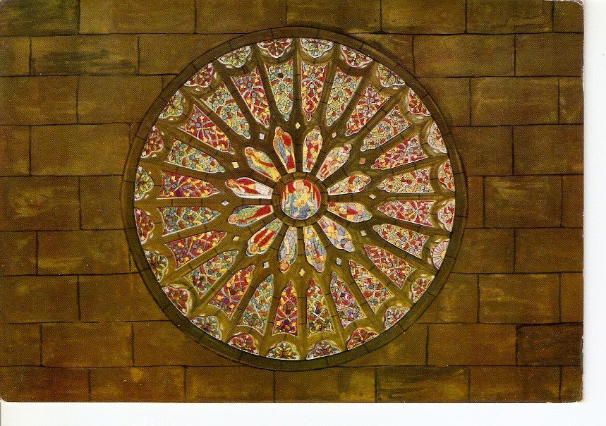 Postal 025238 : Vidrieras siglo XIII Roseton Poniente. Catedral de Leon