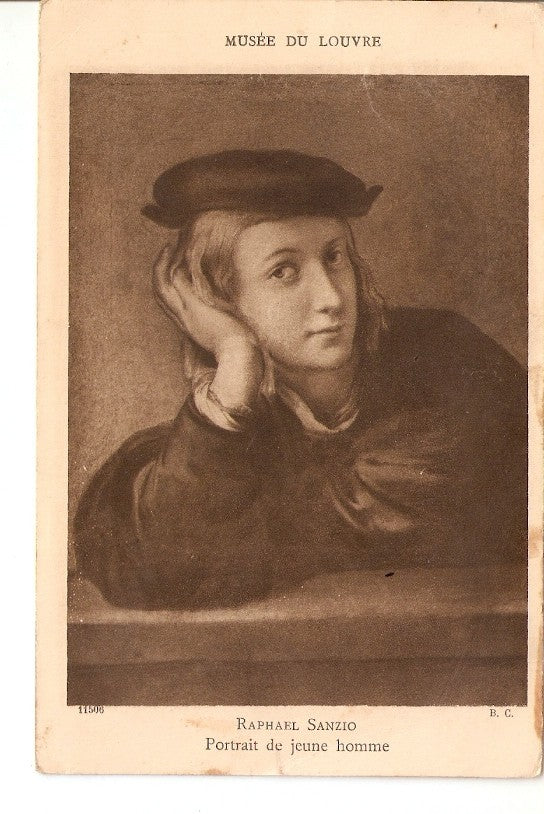 Postal 028356 : Musee du Louvre, Raphael Sanzio, Portrait de jeune homme, B.C.