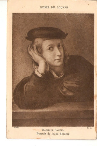 Postal 028356 : Musee du Louvre, Raphael Sanzio, Portrait de jeune homme, B.C.