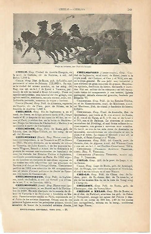 LAMINA ESPASA 1918: Viaje en invierno obra de Chelmonski