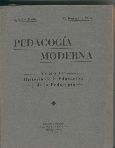 Pedagogia moderna Tomo III