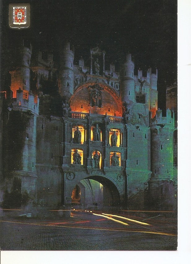 Postal 031144 : Burgos. Arco de Santa Maria. Vista nocturna