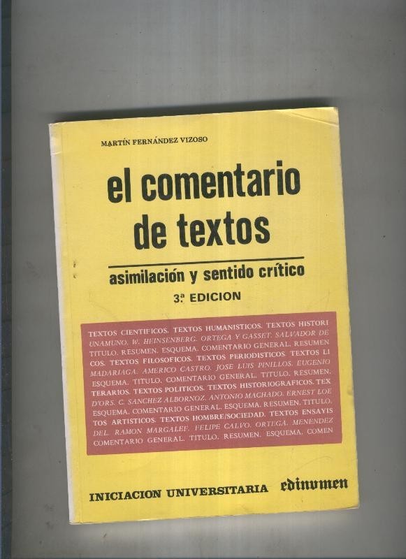 El comentario de textos, asimilacion y sentido critico