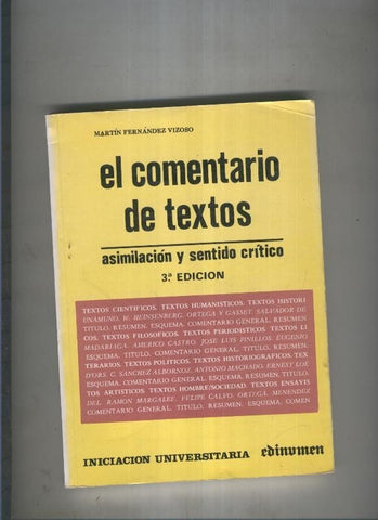 El comentario de textos, asimilacion y sentido critico