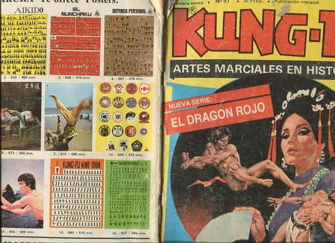 Kung Fu numero 51: El Cuervo-Shi Kai-El Dragon Rojo (numerado 1 en trasera)