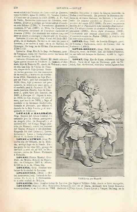 LAMINA ESPASA 1849: Lord Lovat por Hogarth