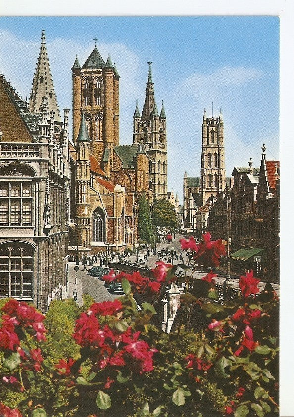 Postal 033625 : Gent. St. Nicholas-Church Belfry and St. Bavon Cathedral