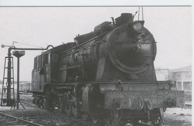 Postal 012298: Locomotora de Vapor 240-2295 em deposito de Salamanca, años setenta