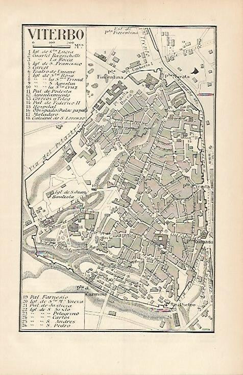 LAMINA ESPASA 4125: Plano de Viterbo Italia
