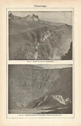 LAMINA ESPASA 4184: Interior crater del Vesubio en 1895
