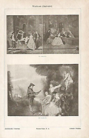 LAMINA ESPASA 4199: La muestra y El concierto obras de A. Watteau