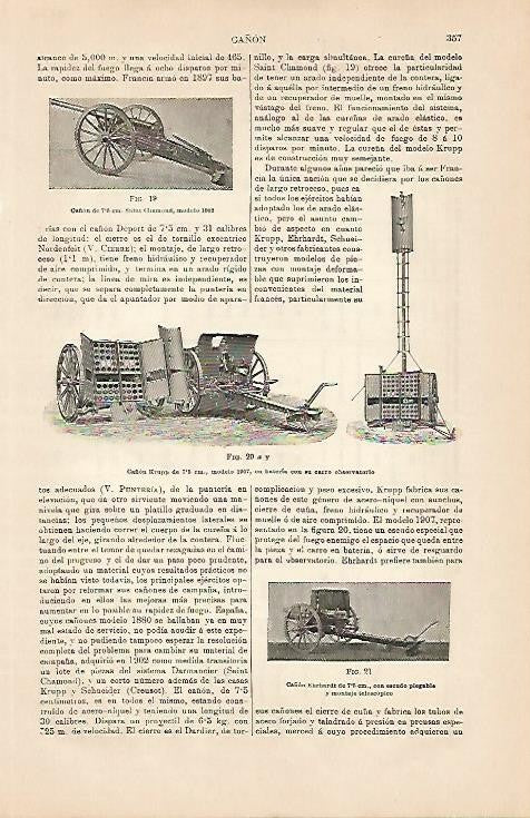 LAMINA ESPASA 4238: Cañones de 1902 y 1907