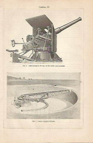 LAMINA ESPASA 4240: Cañon Krupp para la marina
