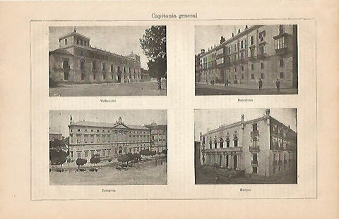 LAMINA ESPASA 4252: Capitania General en Barcelona Valladolid Burgos y Zaragoza