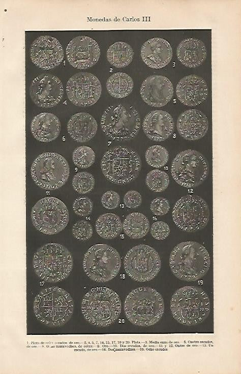 LAMINA ESPASA 4326: Monedas de Carlos III