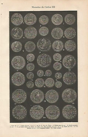 LAMINA ESPASA 4326: Monedas de Carlos III