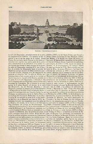 LAMINA ESPASA Alemania 4335: Jardines y palacio de Karlsruhe Alemania