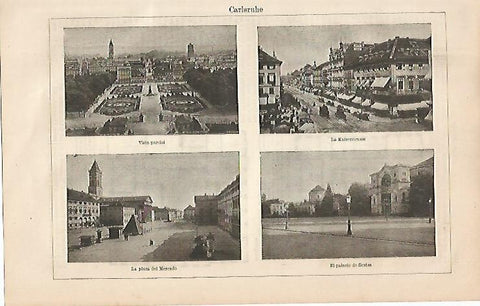 LAMINA ESPASA Alemania 4336: Vistas de Karlsruhe Alemania