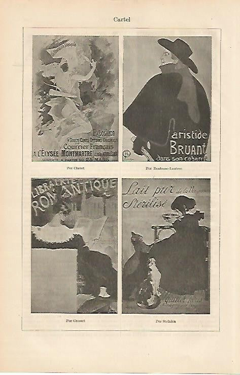 LAMINA ESPASA 4402: Cartel de Cheret Boulousse-Lautrec Grosset y Steinlen