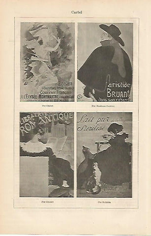 LAMINA ESPASA 4402: Cartel de Cheret Boulousse-Lautrec Grosset y Steinlen