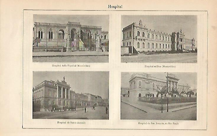 LAMINA ESPASA 4463: Hospital en Montevideo y Sao Paolo