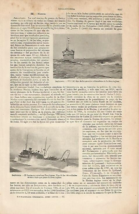 LAMINA ESPASA 4614: Submarino ingles L56