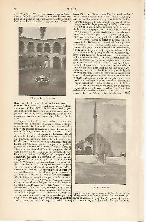 LAMINA ESPASA 4633: Vistas de Uskub Macedonia