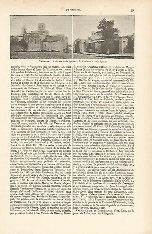 LAMINA ESPASA 4686: Vistas de Valbuena Valladolid