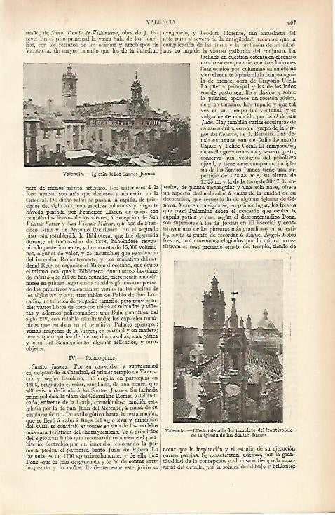 LAMINA ESPASA 4727: Iglesia de los Santos Juanes de Valencia