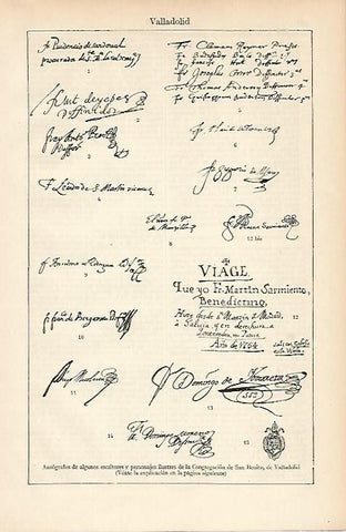 LAMINA ESPASA 4786: Autografos de personajes celebres de la Congregacion de San Benito Valladolid