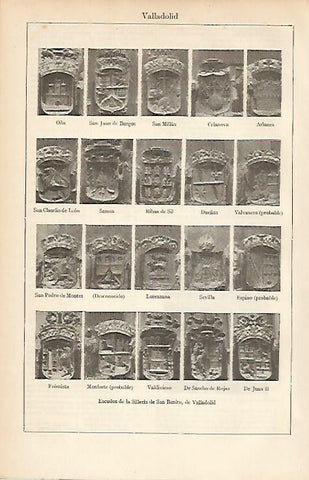 LAMINA ESPASA 4787: Escudos de la Silleria de San Benito Valladolid