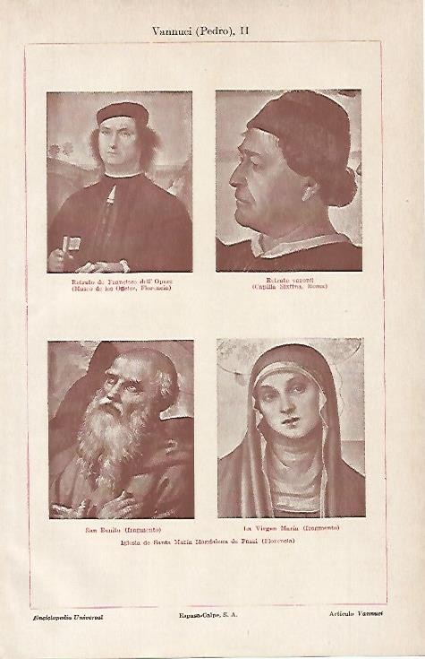LAMINA ESPASA 4866: Obras de Vannucci en Santa Maria Magdalena de Pazzi de Florencia