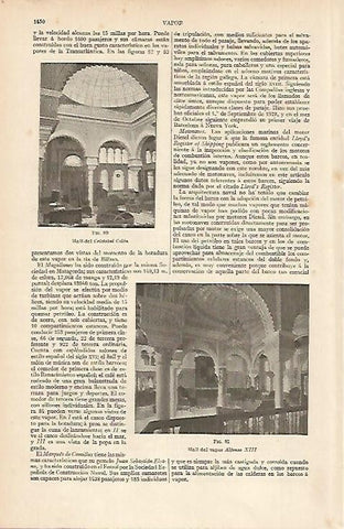 LAMINA ESPASA 4877: Hall del vapor Cristobal Colon y del Alfonso XIII