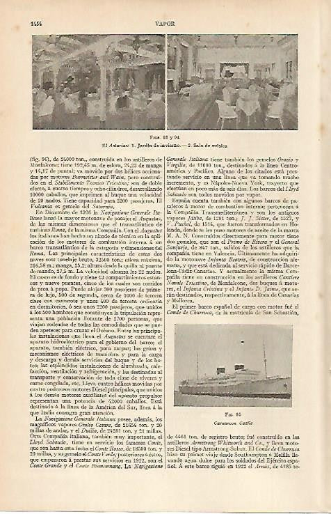 LAMINA ESPASA 4879: El Asturias y el Carnarvon Castle