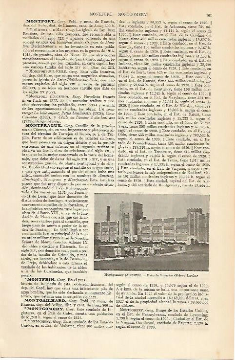 LAMINA ESPASA 4927: Vista de Montgomery Alabama (Estados Unidos)