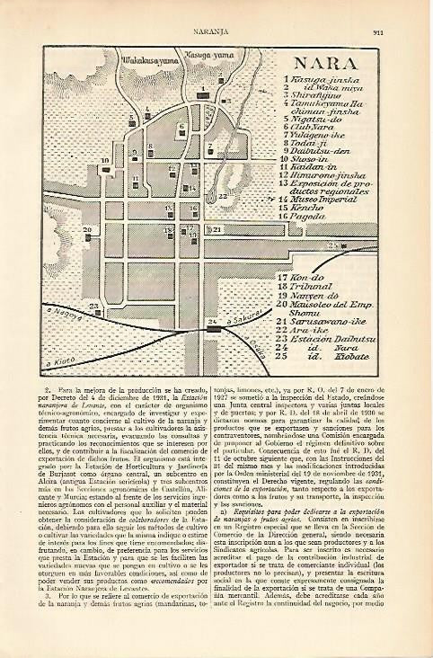 LAMINA ESPASA 4951: Plano de Nara Japon