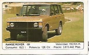 CROMO 367 ALBUM COCHES MOTOR 16: RANGE ROVER