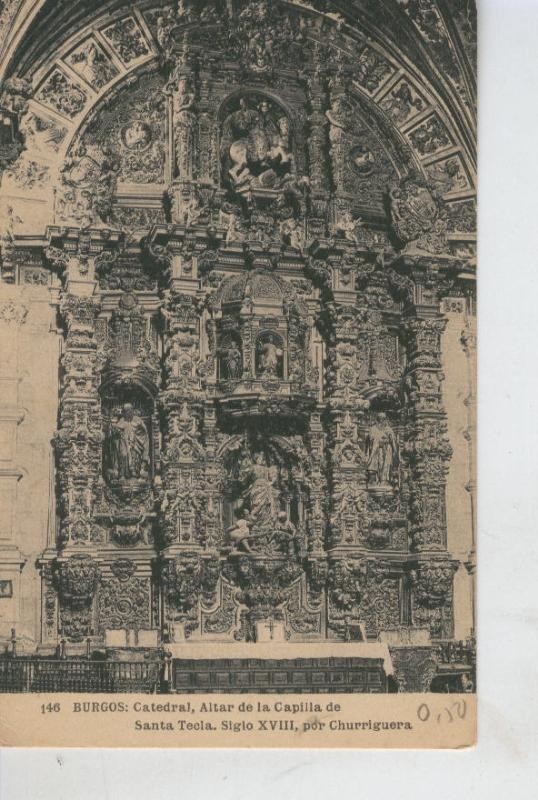 Postal B/N 0397 : Burgos, Altar capilla Santa Tecla en la catedral