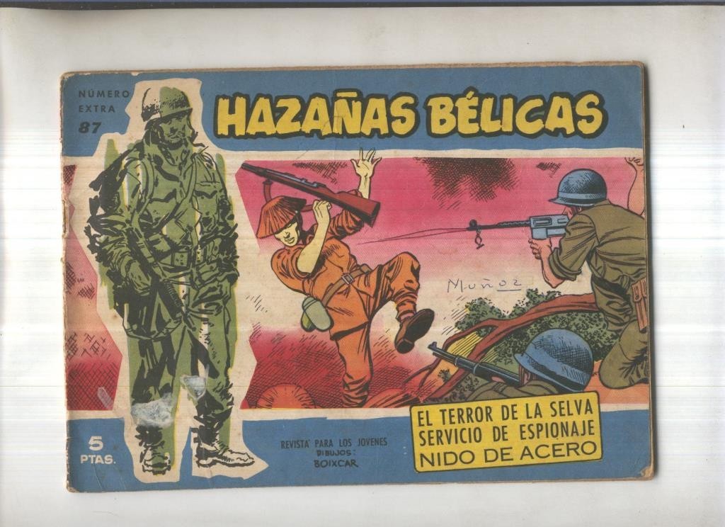 Hazañas Belicas Azules numero 087: El terror de la selva-Servicio de espionaje-Nido de acero