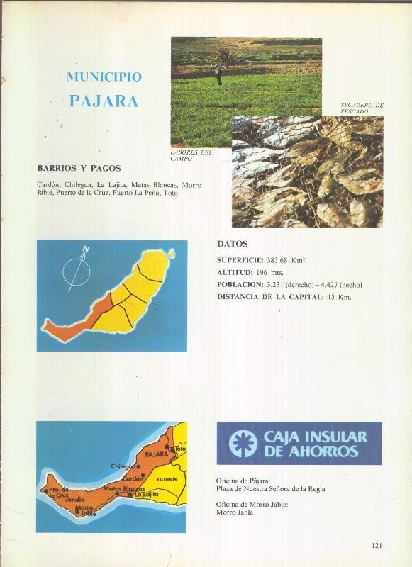 Municipio Canario de Pajara : 4 paginas, 8 fotos color