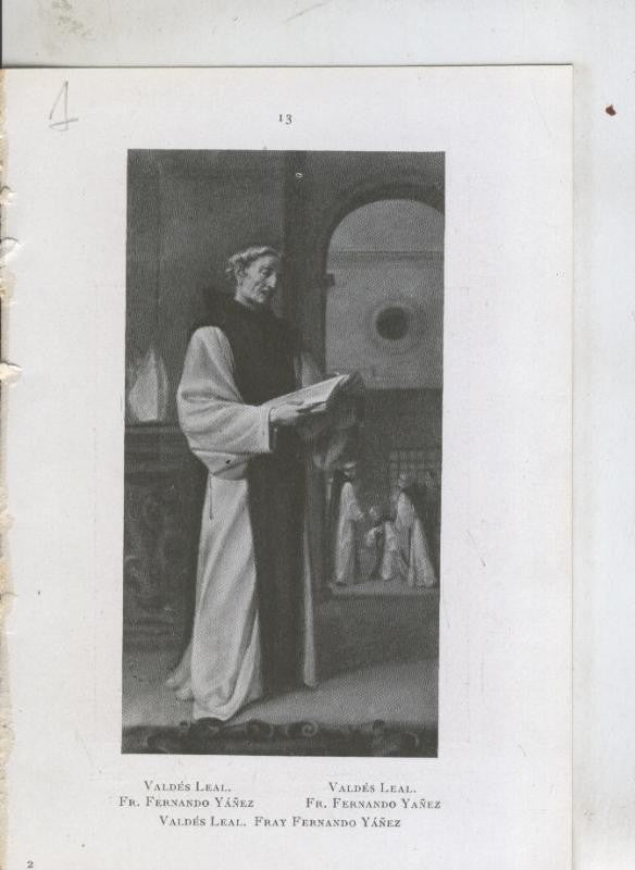 Museo de pinturas de Sevilla: lamina 01: Fray Fernando Yañez de Valdes Leal