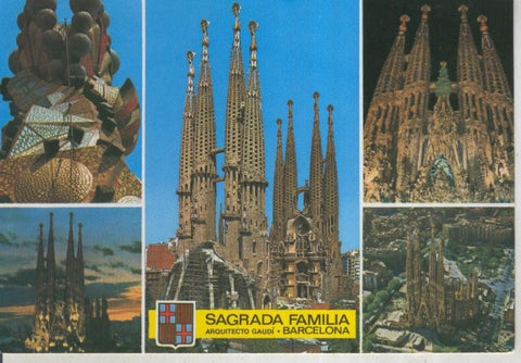 Postal 015926: Vistas varias de la Sagrada Familia en Barcelona  