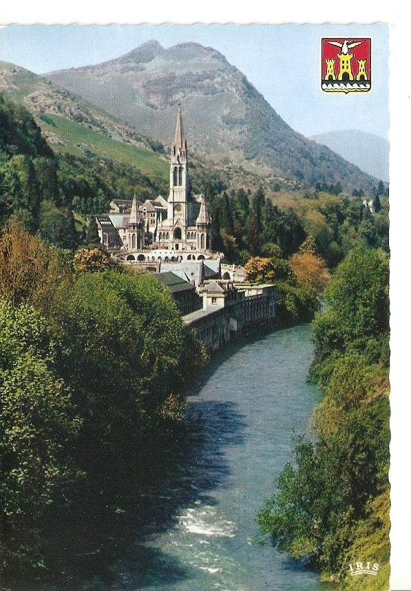 Postal 042763 : Lourdes. La Basilique et le Gave