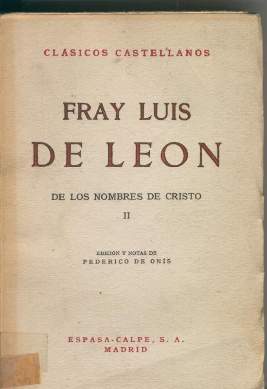 De los nombres de Cristo Tomo II