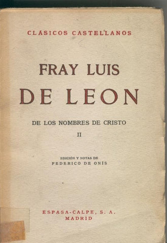 De los nombres de Cristo Tomo II